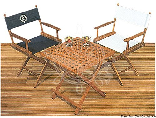 ARC Teakholz-Klappstuhl Stoffbezug, weiß