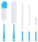 Qisan 5pcs Brosse de Nettoyage de Bouteille Ensemble brosses à usages Multiples Longue Brosse à Bouteille de Nettoyage des Bouteilles d'eau-Bleu