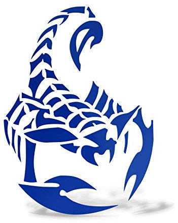 ERREINGE STICKER PRESPAZIATO BLU 12cm - SCORPIONE - Adesivo Decal Decalcomania Vinile Murale Laptop Auto Moto Casco Camper