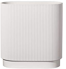 ASA Art Deco Vase aus Steingut in der Farbe Weiß mit mattem Finish Handgefertigt, Maße: 34,5cm x 16cm x 40cm, 63017091