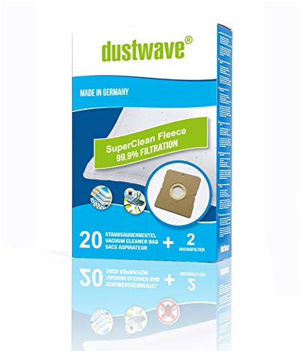 Dustwave® Lot de 40 sacs filtrants pour aspirateurs DeSina BSS Silence 1800 W