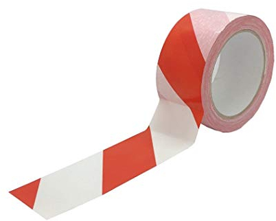 EMMEPACK - Nastro segnaletico adesivo PE - Bande Rosse/Bianco