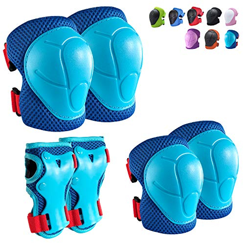CKE Knieschoner für Kinder, Knieschoner und Ellenbogenschützer, Kleinkind, Schutzausrüstung, Set für Kinder, Ellenbogenschoner und Knieschoner für Mädchen, Jungen, mit Handgelenkschonern, 3-in-1, für