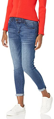 Democracy Women's Petite Ab Solution Ankle Skimmer Jeans, Blue, 6