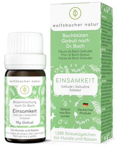 SORGENFREI Bachblüten Globuli für Hunde & Katzen – 1.200 Bio-Zucker Globuli bei Einsamkeit & Unruhe – Natürliche Unterstützung bei Trennungsangst & Trauer – Nach Dr. Bach