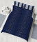 K Collection Athena Bettbezug – Griechisches Mäander Wende-Bettwäsche-Set – Griechisches Schlüsseldesign – 100% Baumwolle – Doppelbett – Marineblau / Silber