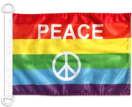 AZ FLAG Bandiera Navale Arcobaleno Simbolo Pace 45x30cm - Bandiera Maritima Gay - Rainbow Flag 30 x 45 cm speciale Nautismo, Padiglione Nautico