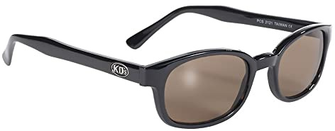 KD's 2121 - Sport-Sonnenbrille für Motorradfahrer und Motorradfahrer - passt unter Helm Motorrad Fahrrad Ski - Braune Gläser UV400 - getragen von Jax Teller und Samcro Sons of Anarchy, Schwarz , L