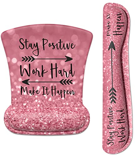 ITNRSIIET Mauspad Handgelenkstütze, Tastatur-Handgelenkauflage, Tastaturpolster, Handgelenkauflagen für Tastatur und Maus, rutschfester Memory-Schaum, einfaches Tippen, Pretty Inspirational Quotes