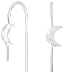 JC Trauringe Ohrhänger Mond gehämmert Damen Paar Ohrringe 925 Sterling Silber