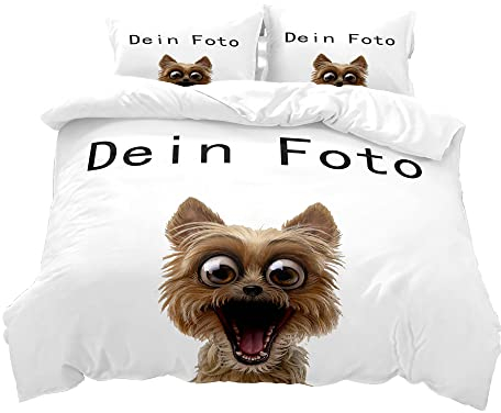 N\A Foto Bettwäsche mit Eigenem Foto,Personalisierte Geschenk-Idee/Bettbezug mit eigenem Foto