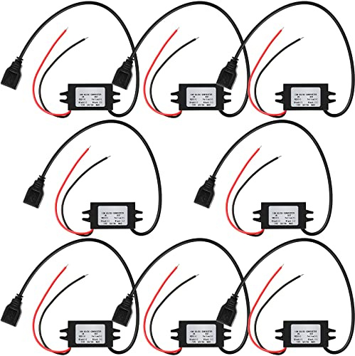 Weewooday 8 Stück 12 V/24 V auf 5 V USB DC Konverter Adapter Buck Modul