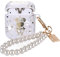 Glitzernd Hülle für Airpods 1&2 Generation mit Perle Schlüsselanhänger für Mädchen, Sparkle Schutzhülle mit Niedliches Cartoon-Design für Airpods 1/2 Generation, Anti-Rutsch Kratzresistent Sturzschutz