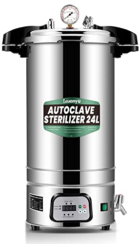 Huanyu Autoclave 24L Autoclave automatique à vapeur Autoclave électrique de laboratoire à contrôle intelligent Température et temps réglables Stérilisateur à vapeur à haute pression