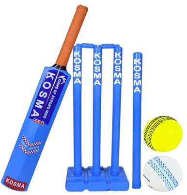 Kosma Kwik Cricket-Set | Crazy Cricket-Set mit Tasche | Cricketschläger Nr. 5 (76,2 cm) | 2 x Bälle | Wicket-Set mit Bügeln & Ständer | Zielstumpf mit Ständer - Türkis