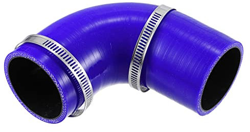 X AUTOHAUX 57mm 2.25 ID 90 Degree Silicone Reducer Hose Coupler Tube Set Blue