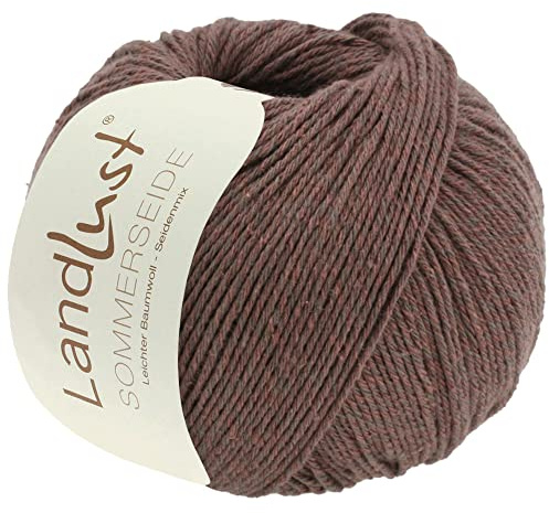 LANA GROSSA Landlust Sommerseide | Feines & leichtes Baumwoll-Seidengarn | Handstrickgarn aus 50% Seide & 50% Baumwolle | 50g Wolle zum Stricken & Häkeln | 170m Garn FB 45