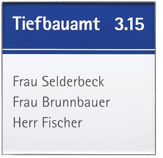 Kaiser + Kraft RIO™ Türschild | 1-Loch-Variante, HxB 149,5 x 149,5 mm, silber