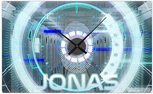 timalo® Coole Gamer Uhr Gaming Poster personalisiert mit Namen | Zimmer Dekoration Banner Bild mit Uhrwerk Deko Wanduhr Wandbild Gamingzimmer | pu-6-100x61cm-d
