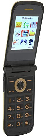 Téléphone Portable à Rabat à Gros Boutons Senior, écran Tactile 2,4 Pouces 2G Téléphone Portable à Rabat à Gros Boutons Senior Multi-Fonctions pour Le Travail pour Les Voyages (Or)
