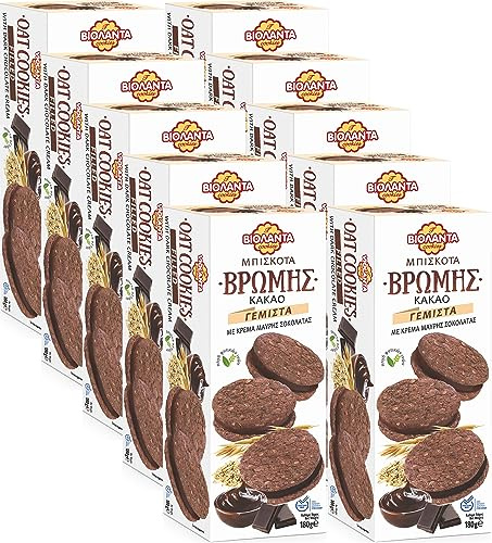 Cookies Doppelkekse gefüllte Kakao-Hafer-Kekse mit dunkler Schokolade-Creme 1800g aus Griechenland