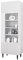 Mirjan24 Vitrine Nakomo 1D, Standvitrine mit Glastür, geriffelte Fronten, B:60 x H:180 x T:40 cm, Vitrinenschrank, Glasvitrine für Wohnzimme, Mehrzweckschrank (Weiß)
