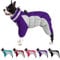AOFITEE Ganzkörper Hundemantel, Warme Fleece Hundejacke, Winddichter Hunde Wintermantel mit Geschirr, Reflektierend Hunde Schneeanzug, Vier-Bein Winter Puffer Mantel für Kleine Mittlere Große Hunde
