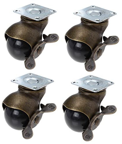 EXCEART Stuhlrollen 4 Stück Kugelrad Für Möbel Flaschenzug Rotieren Verpackt Schrank Eisen Möbelrollen