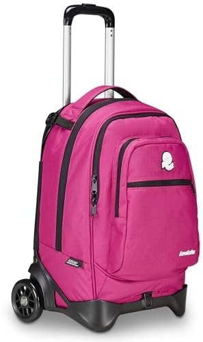 Invicta Trolley Scuola Plug Plain, Fucsia, Multi Uso, Zaino Doppio Scomparto Con Carrello Sganciabile, Tasca PC, Tasca Borraccia e Tasca Con Organizer, Trolley Medie Superiori Viaggio, Ragazza