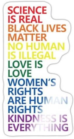 Spreadshirt Black Lives Matter LGBT Pride Menschenrechte Sticker Aufkleber, 10 x 10 cm, Weiß glänzend