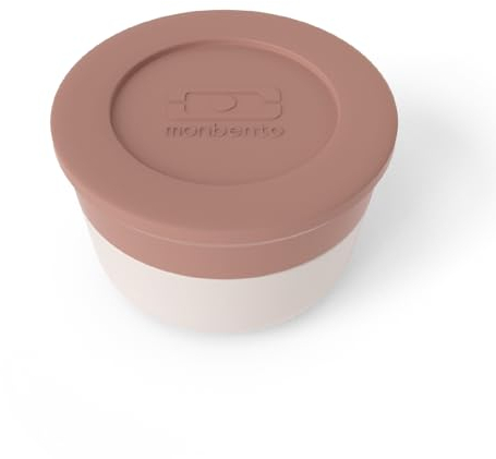 monbento - MB Temple M Saucenbehälter zum Mitnehmen, Mokka-Rosa, kleiner Saucenbehälter aus Kunststoff mit luftdichtem Deckel, 28 ml, kompatibel mit Lunchbox, Rosa, 33010067
