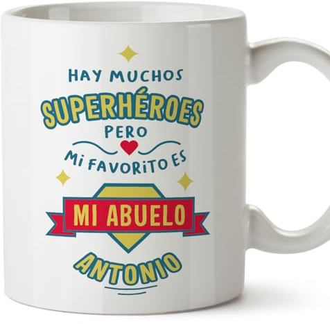 MUGFFINS Tazas Personalizadas para ABUELO - En Español - Hay muchos súper héroes - 11 oz / 330 ml - Regalo personalizable original y divertido