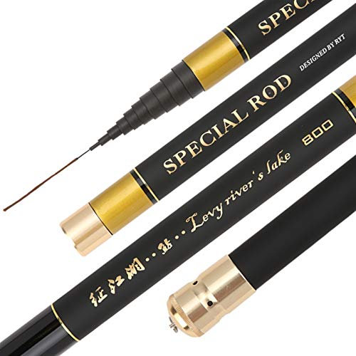 AYKANING Fishing Stipprute,Teleskop Angelrute Hand-Pole Angelrute Ultra Hard Super Light extra lang hohe Kohlenstoff 8/9 / 10/11/12 / 13m Teleskopstabstabstift(8m)