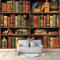 Art Fototapete Bücherregal Braun Retro Nostalgisch 350x256 cm Vlies Tapeten 3D Effekt Moderne Wandtapete Wohnzimmer Schlafzimmer Wandbilder Wand