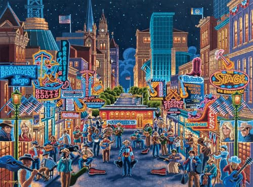 Buffalo Games - Eric Dowdle - Nashville - 1000 Piece Jigsaw Puzzle for Adults Challenging Puzzle Perfect for Game Nights - Finished Puzzle Size is 26.75 x 19.75