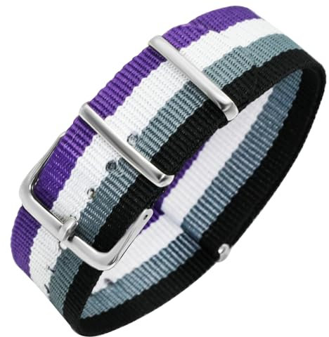 mintolex LGBT Pride-Armband für Bisexuelle, Lesben, Gay-Pride-Armband, handgefertigt, Nylon, verstellbares Armband, Regenbogen-Armbänder für Männer und Frauen, Parade, 1 Stück, asexuell