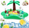 Soporte Inflable para Bebidas 2 en 1, Bandeja Flotante de 8 Agujeros, Gran Capacidad, Soporte para Bebidas, Piscina, Inflable, Soporte para Bebidas, Piscina (Azul Oscuro)