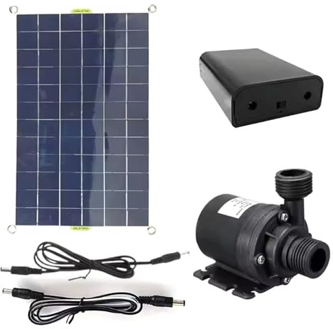 Bomba de fuente solar, fuente de agua solar, bomba de estanques sin escobillas 800L/H DC 12V para estanques, jardín, tanques de pescado, cascada, hidroponía