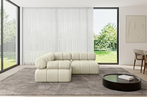 ALTDECOR Modulares Sofa Ecksofa in L-Form Corner modular Sofa Eckcouch Couch Wohnlandschaft Cauchsofa Polstersofa Mende-L1-190x190x70 cm Beige