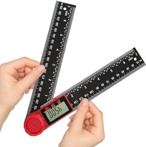 Flintronic Transportador Digital, 7/400mm Medidor de Ángulos Digital LCD, Transportador de Ángulo 360°, con Función de Bloqueo, para Carpintería Tareas Construcción DIY