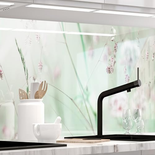 STICKERPROFIS Küchenrückwand WILDBLUMENWIESE (Premium) 60 x 220cm | Spritzschutz & Fliesenspiegel · alle Untergründe · hitzebeständig, abwaschbar · ohne Bohren · 1,8mm Verbundmaterial Glasoptik
