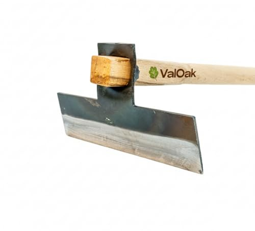 Valoak Zappa Tipo Raspafango da Giardinaggio | Manico in Legno di Faggio da 110 cm | Lama in Acciaio da 8x30 cm | Made in Italy