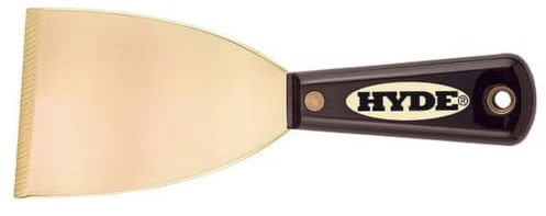 Hyde Tools 02420 3-Inch Brass Stiff Chisel Scraper, Black and Silver by Hyde Tools