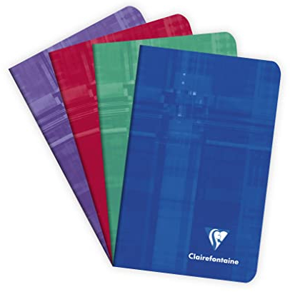 Clairefontaine 3586C Un Carnet Agrafé - 7,5x12 cm - 48 Pages Lignées - Papier Blanc 90 g - Couverture Carte Pelliculée Couleur Aléatoire