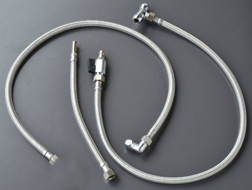 Schlauchset 3/8 für Untertischfilter Carbonit Vario, Duo oder Aquadea Ukato Wasserfilter, für Neuinstallation incl. T-Stück und Absperrhahn,