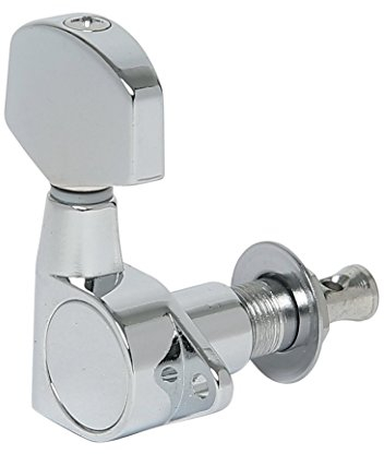 GEWA Mechanik Gitarre Chrom, Großer Schaller Knopf, Winkel 90°