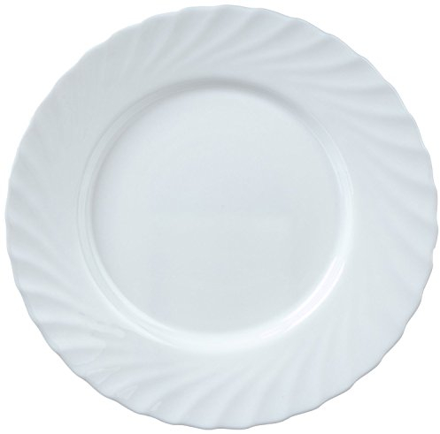 Arcoroc ARC D6871 Trianon Uni Platzteller, 31cm, Opalglas, weiß, 4 Stück