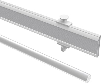 INTERDECO Paneelwagen mit Klettband aus Aluminium, kürzbar, Weiß, zum Aufhängen der Schiebevorhänge und Flächenvorhänge an Gardinenschienen und Innenlaufstangen, Typ 1620701, 90 cm