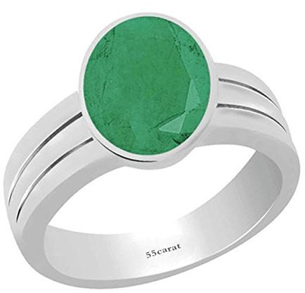 6 CT Natural Emerald Oval Gemstone Handmade 925 Sterling Silver 2 Mark Ring For Men