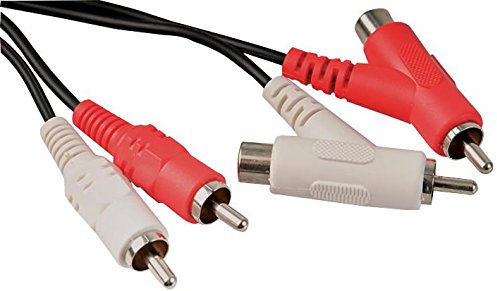 2 Way STACKABLE Twin 2x Phono Y Splitter Cable 0.5m 1m 2m 3m Red White Lead (0.5m)